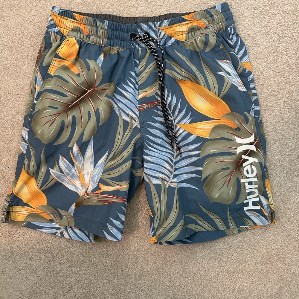 Hurley Blue and Orange Board Shorts Tropical Swimwear